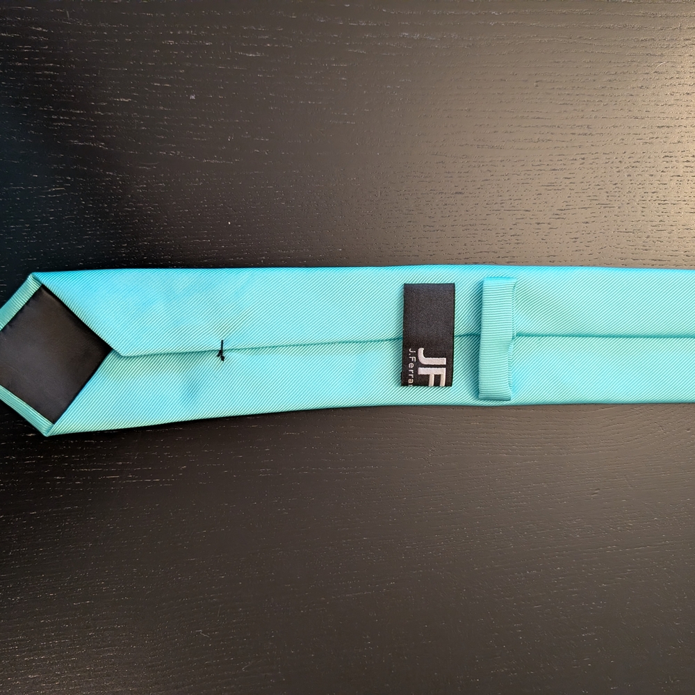 JF J.Ferrar Turquoise Men's Tie - Picture 3 of 8
